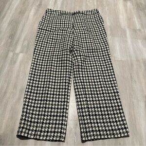 Vintage Talbots White Black Houndstooth %100 Wool Lined Pants Sz 16